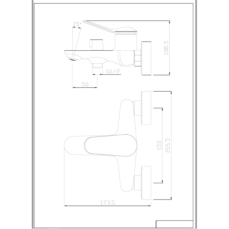 Bateria wannowo-prysznicowa Bluebell JD-107-3 - obrazek 2